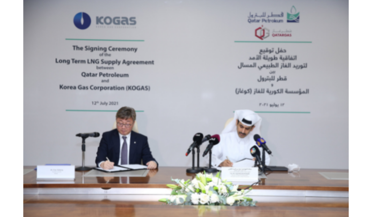 QP and KOGAS signs a 20-year SPA to supply 2 Million tons of LNG Annually